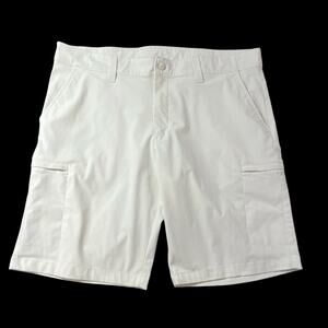 Willit Golf Cargo Shorts Men's Fits 38 (35 Tag) White Zip Mesh-Lined Pockets